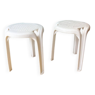 2 vintage plastic stools designed by Henry Massonet for Stamp