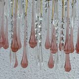 Lustre cascade en verre de murano