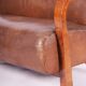 Vintage Art Deco Lounge Set in Walnut and Leather, 1930s, Set of 3