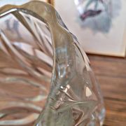 Vase vintage en verre épais torsadé