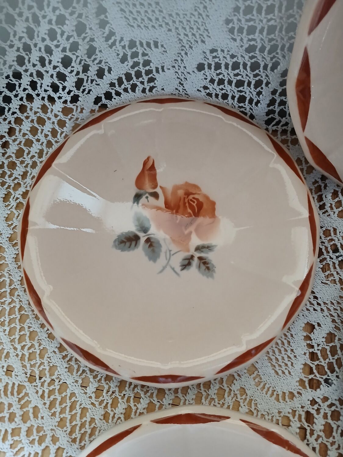 4 old dishes from Digoin and Sarreguemines