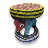 Zoomorphic beaded coffee table stool