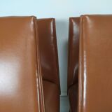 8 brown skai chairs 1950