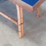 Signed rattan coffee table