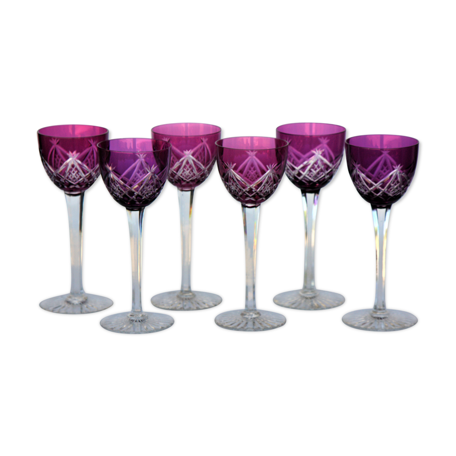 Set of 6 wine glasses from the Rhine Roemer Baccarat Crystal model S1132