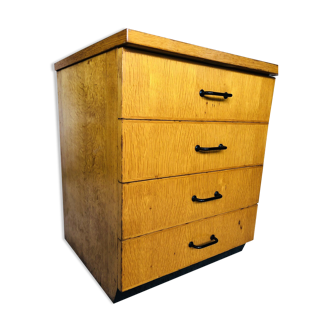 Vintage low storage cabinet blond oak Circa 60