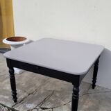 Antique patinated bistro farmhouse table, one drawer