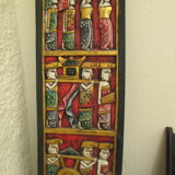 Wall decoration, Hindu polychrome wooden fresco