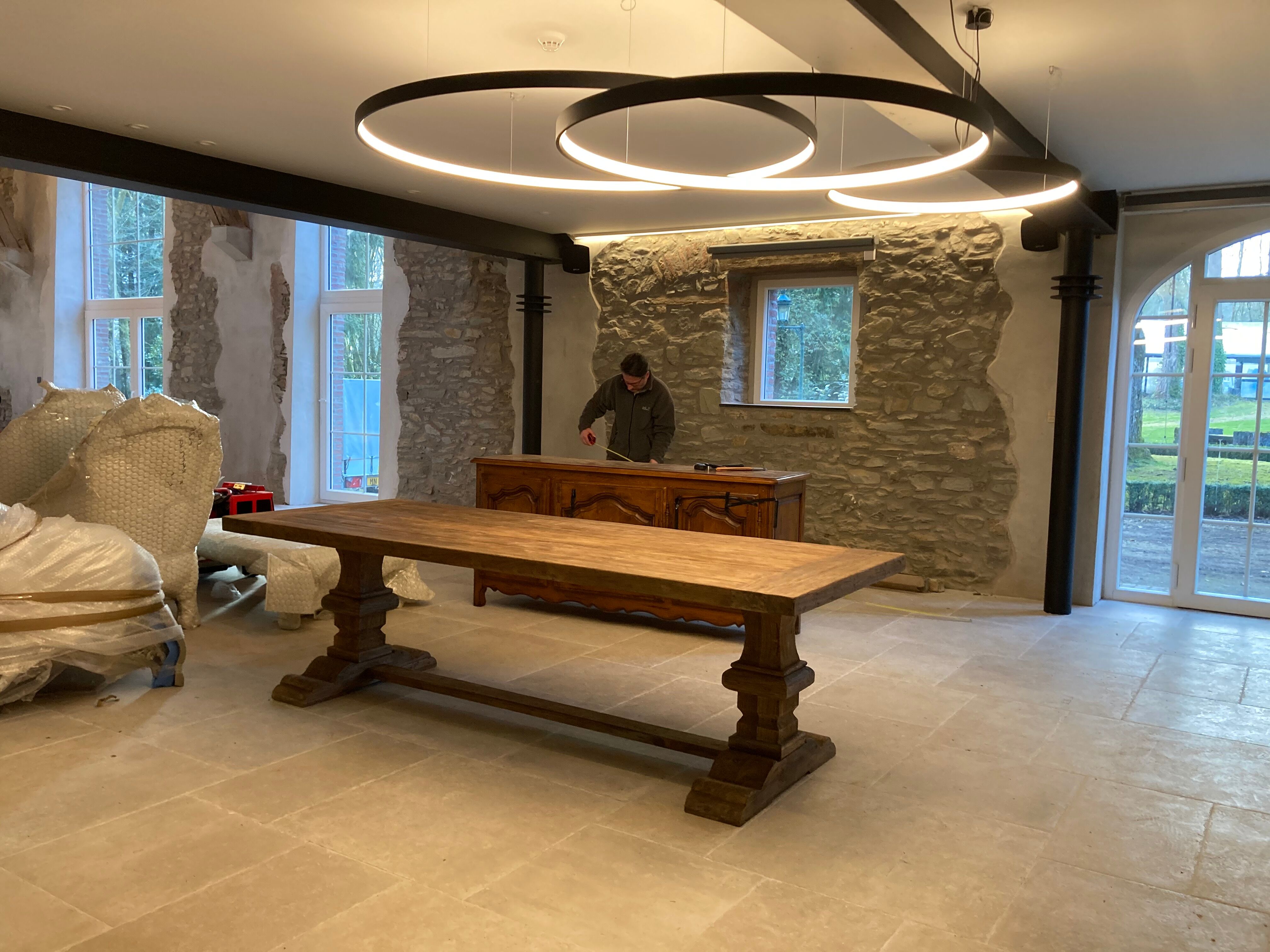 Solid oak monastery table 240 x 100 cm