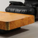 Table basse en loupe et laiton