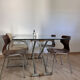 Large liftable/modular coffee table "Up & Down" vintage – Italian design glass & chrome