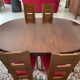 Table en bois ovale 6/8 personnes et 4 chaises art déco