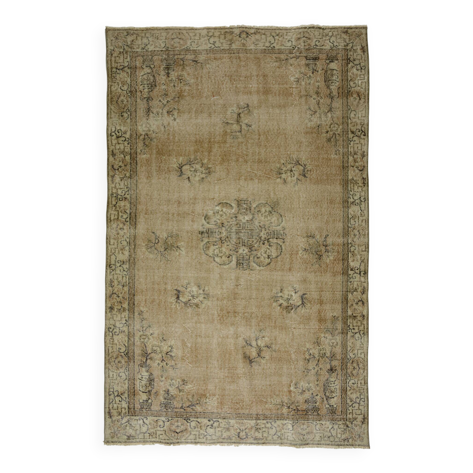 Tapis Oushak Vintage – Palette Chaude & Motifs Subtils, 172 x 258 cm