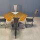 Hand crafted steel and stone dining set, 1970s