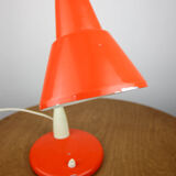 Adjustable Desk Lamp in Orange Painted Metal and Chrome-Plated Spiral Arm, 1970s