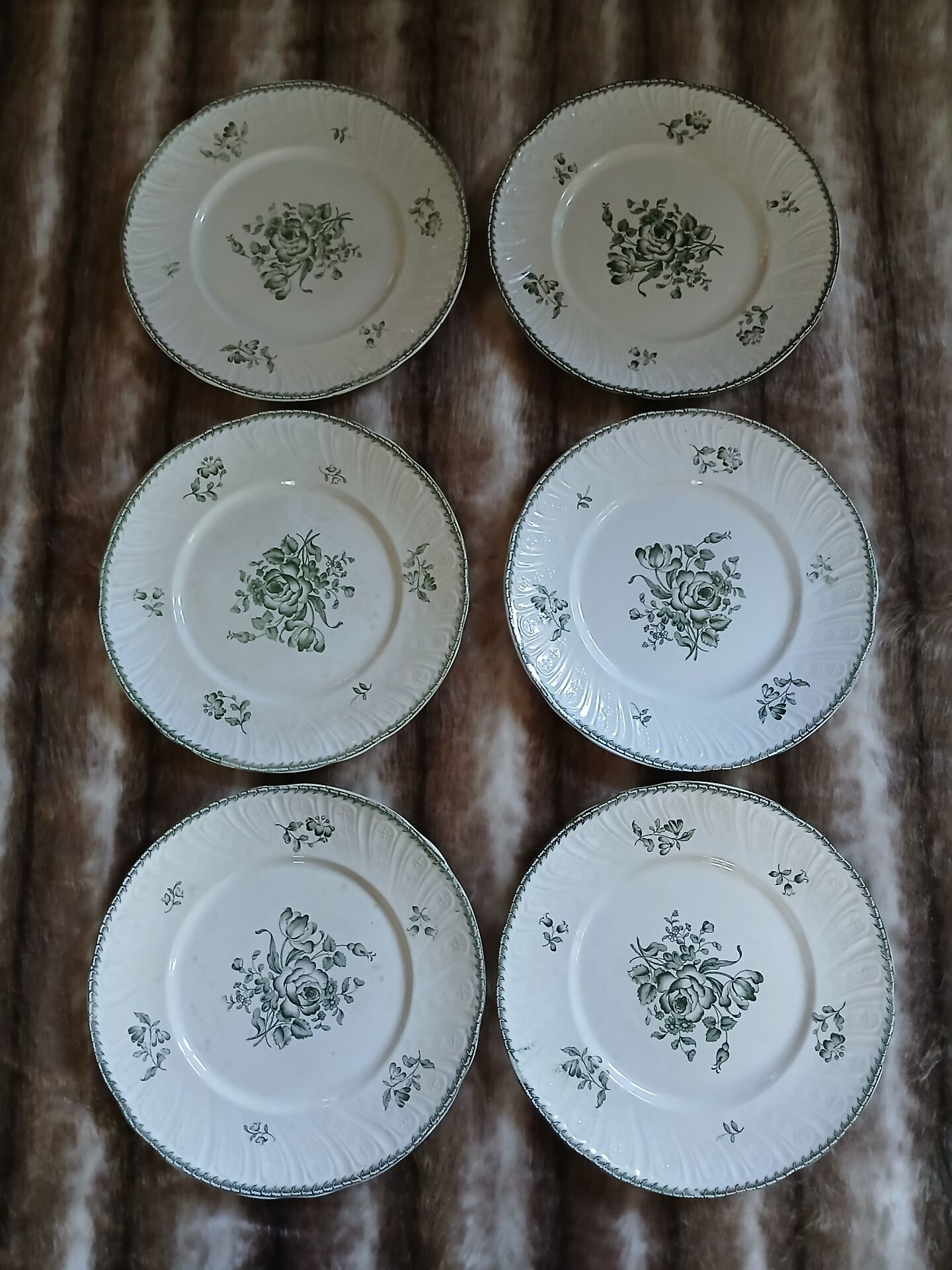 9 assiettes anciennes en Terre de fer "Strasbourg "