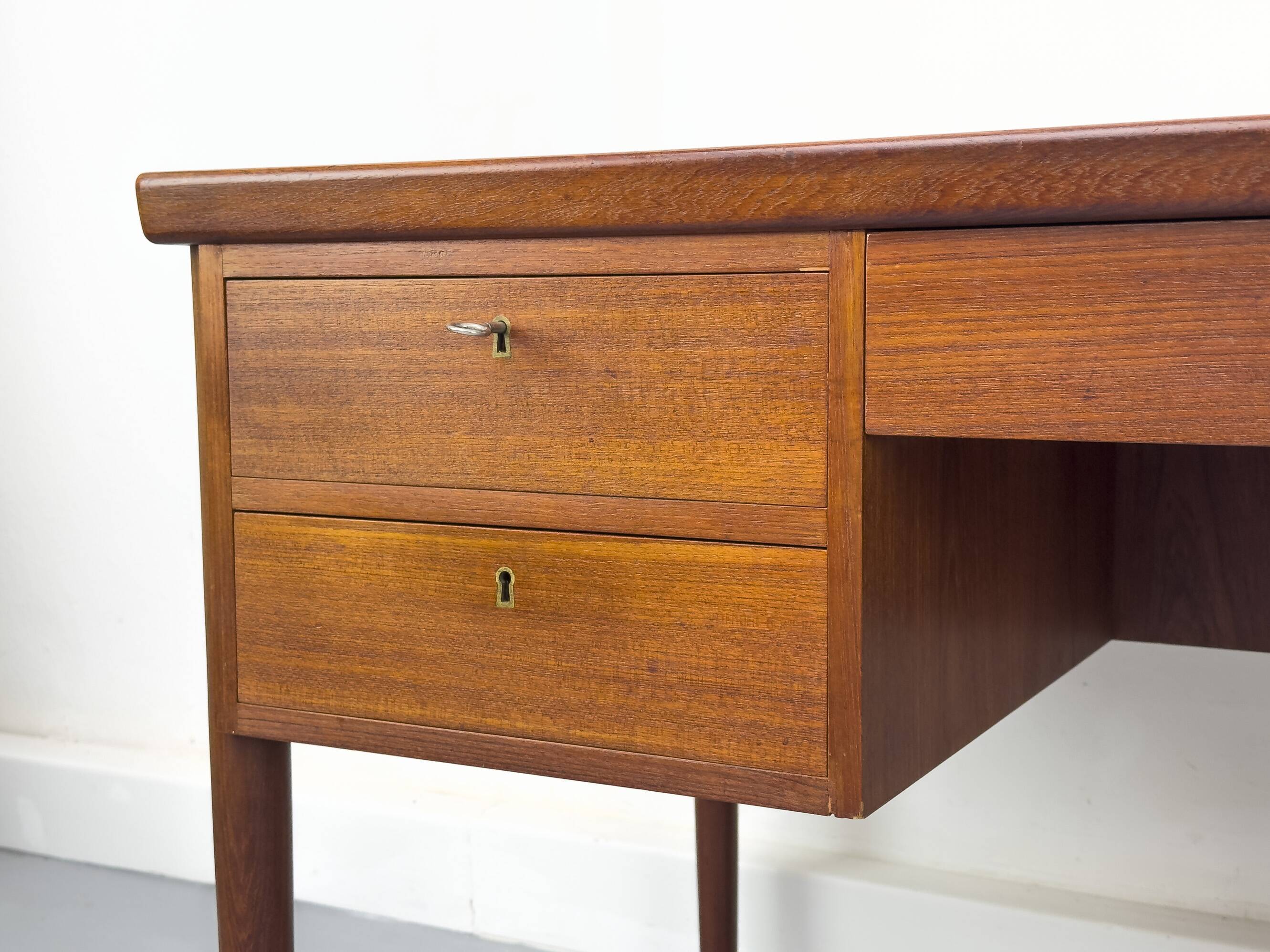 Danish Teak Desk with Drawers, 1960s