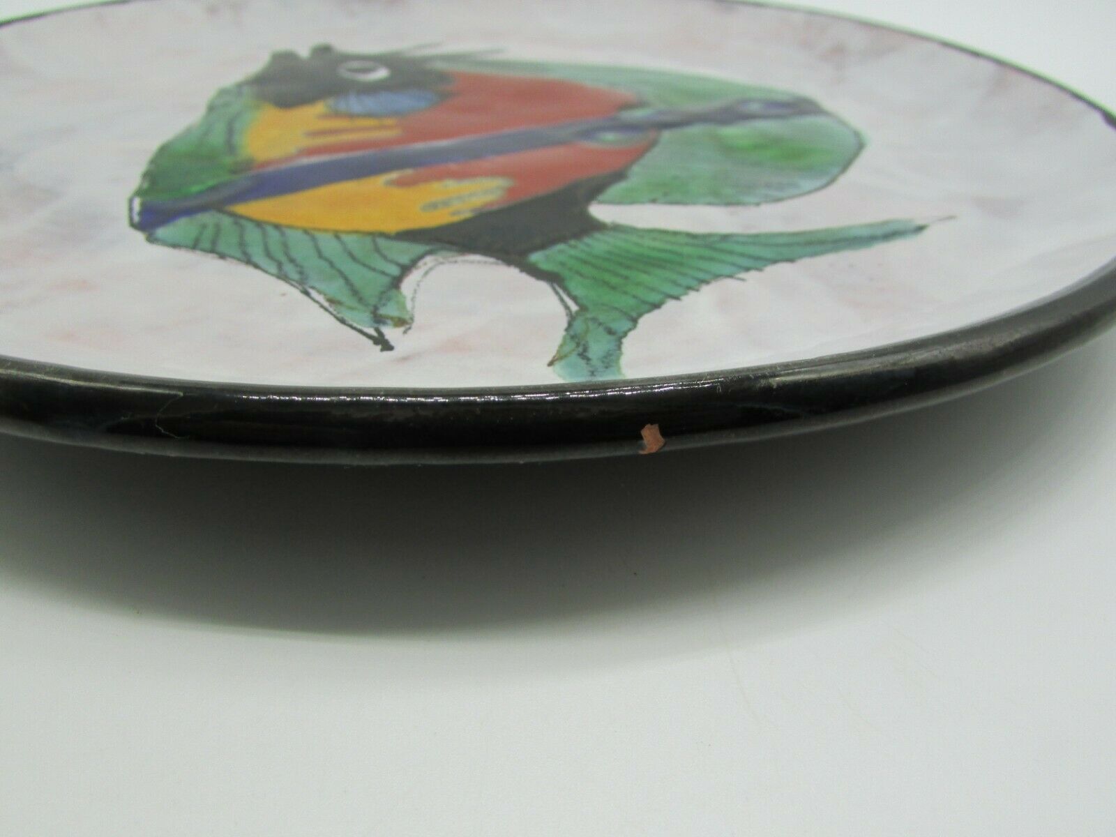 Ceramic plate le brescon fish decoration 60s