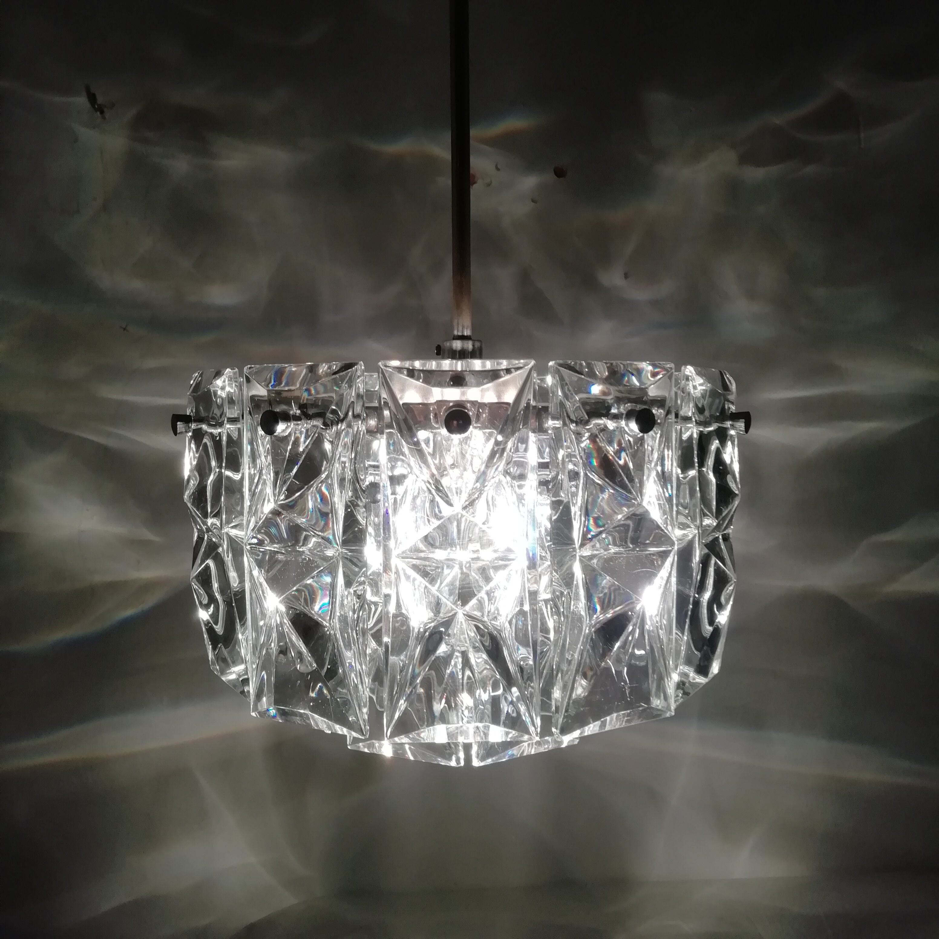 Kinkeldey glass ceiling lamp. 1970s
