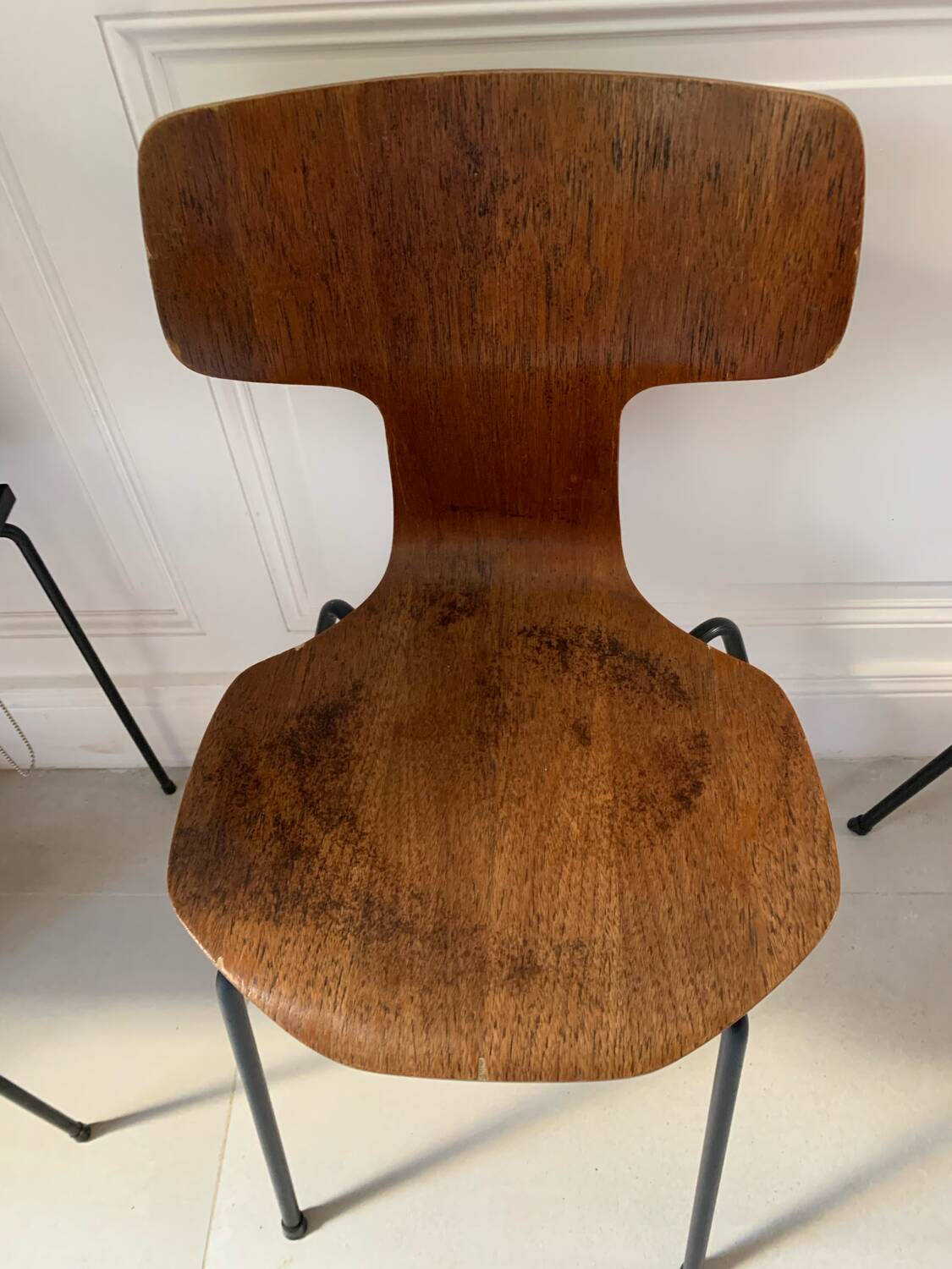 Two Arne Jacobsen "hammer" chairs