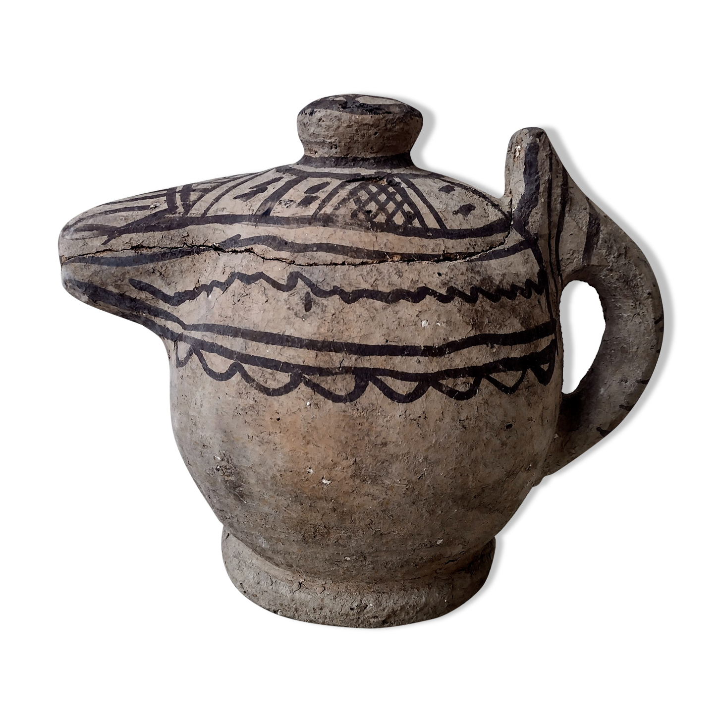 Berber earthenwear milk jug