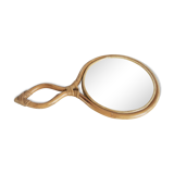 Rattan hand mirror 22x38cm