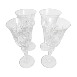 Lot of 4 small cut crystal walking glasses