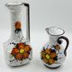 Pair of vintage hand-painted Italian floral vases