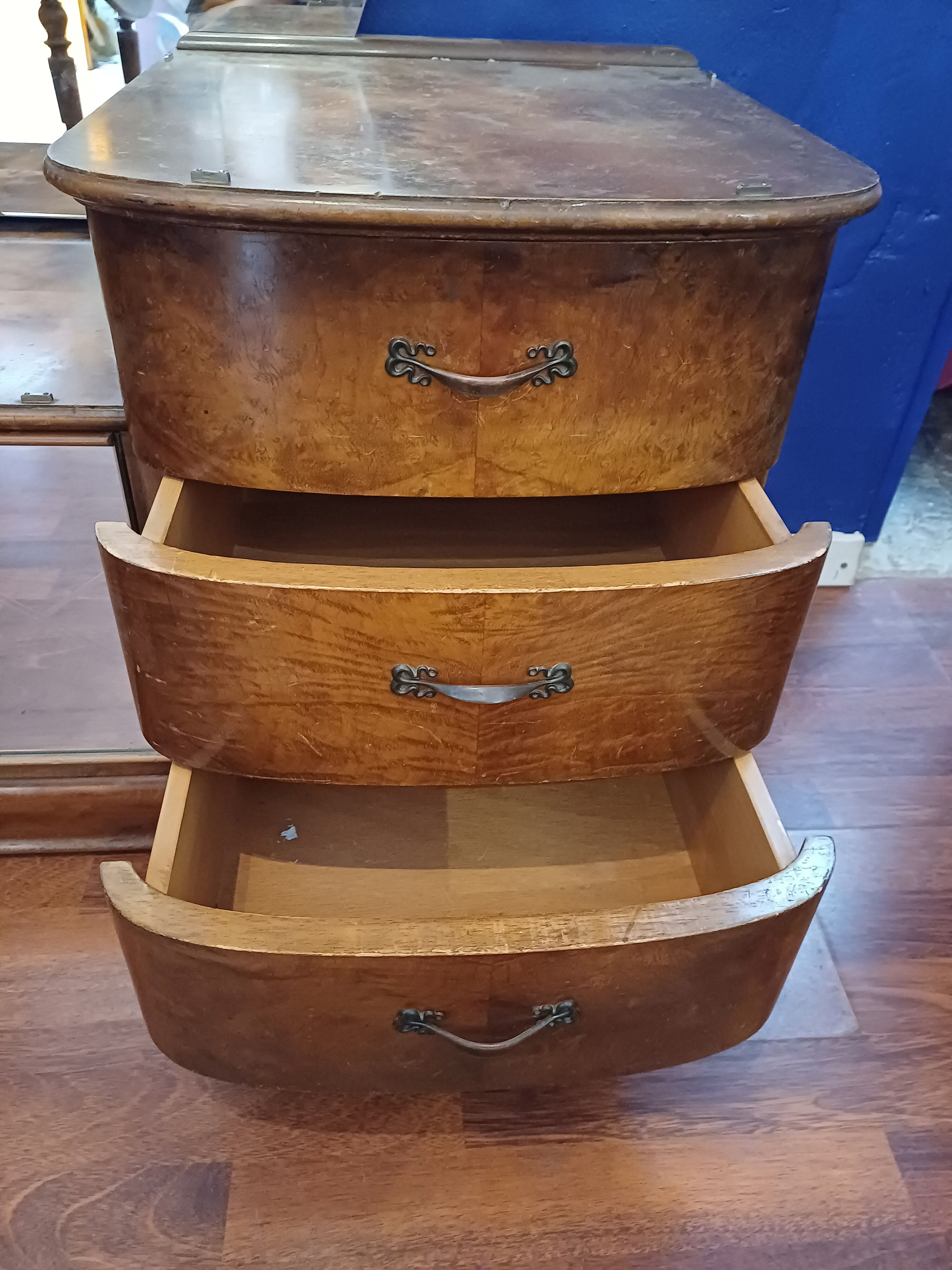 Dressing table large mirror free form vintage 1950