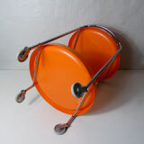 Serving table with vintage wheels