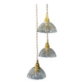 Vintage triple suspension lampshade in cut glass - tableware collection