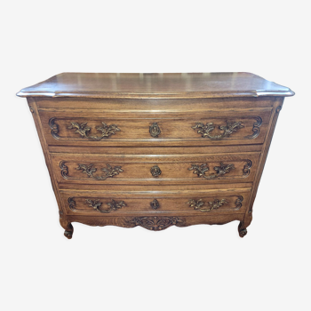 Commode style Louis XV en chêne massif