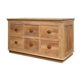 Meuble de métier en chêne 6 tiroirs 1930