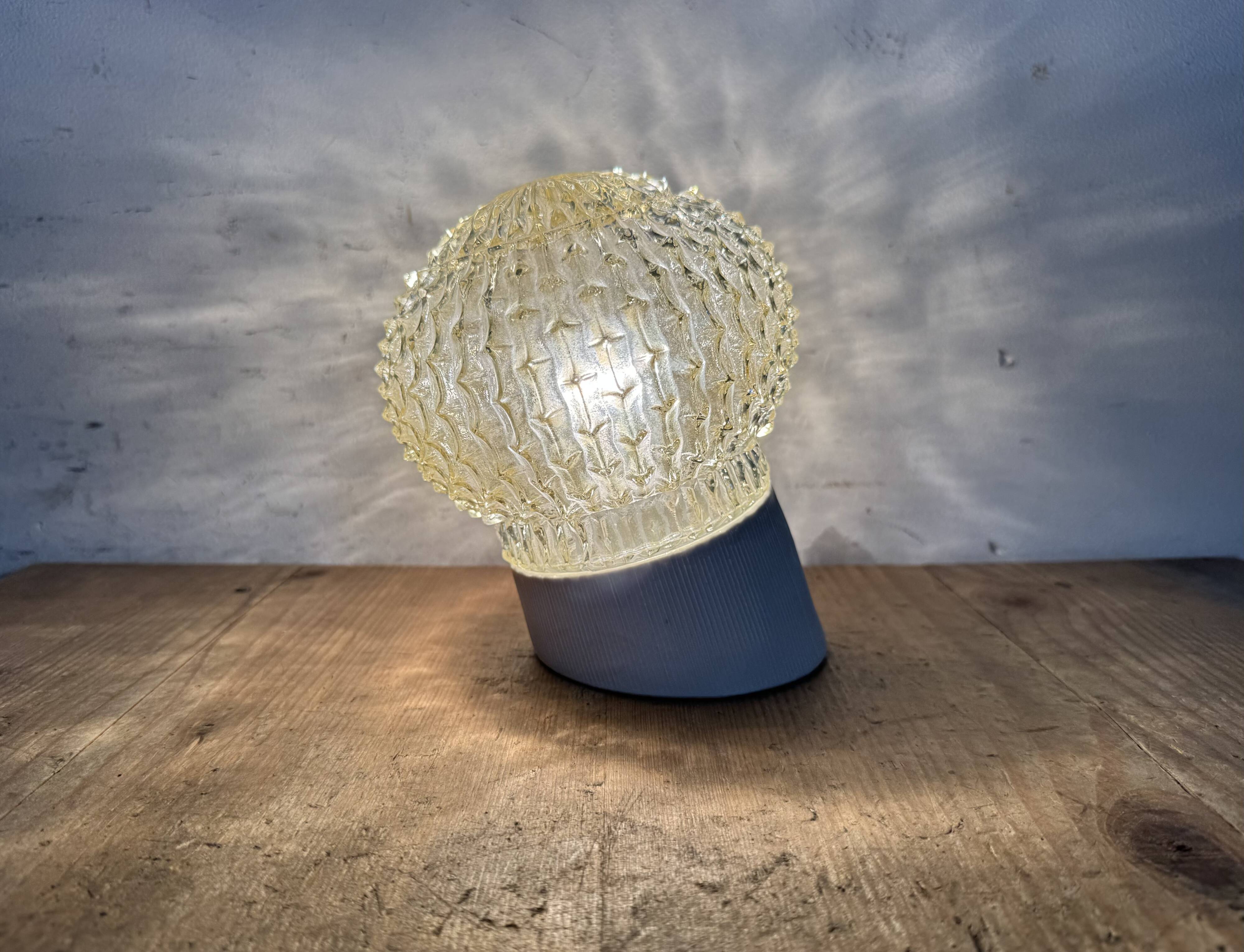 Vintage White Porcelain Wall Light, 1970s