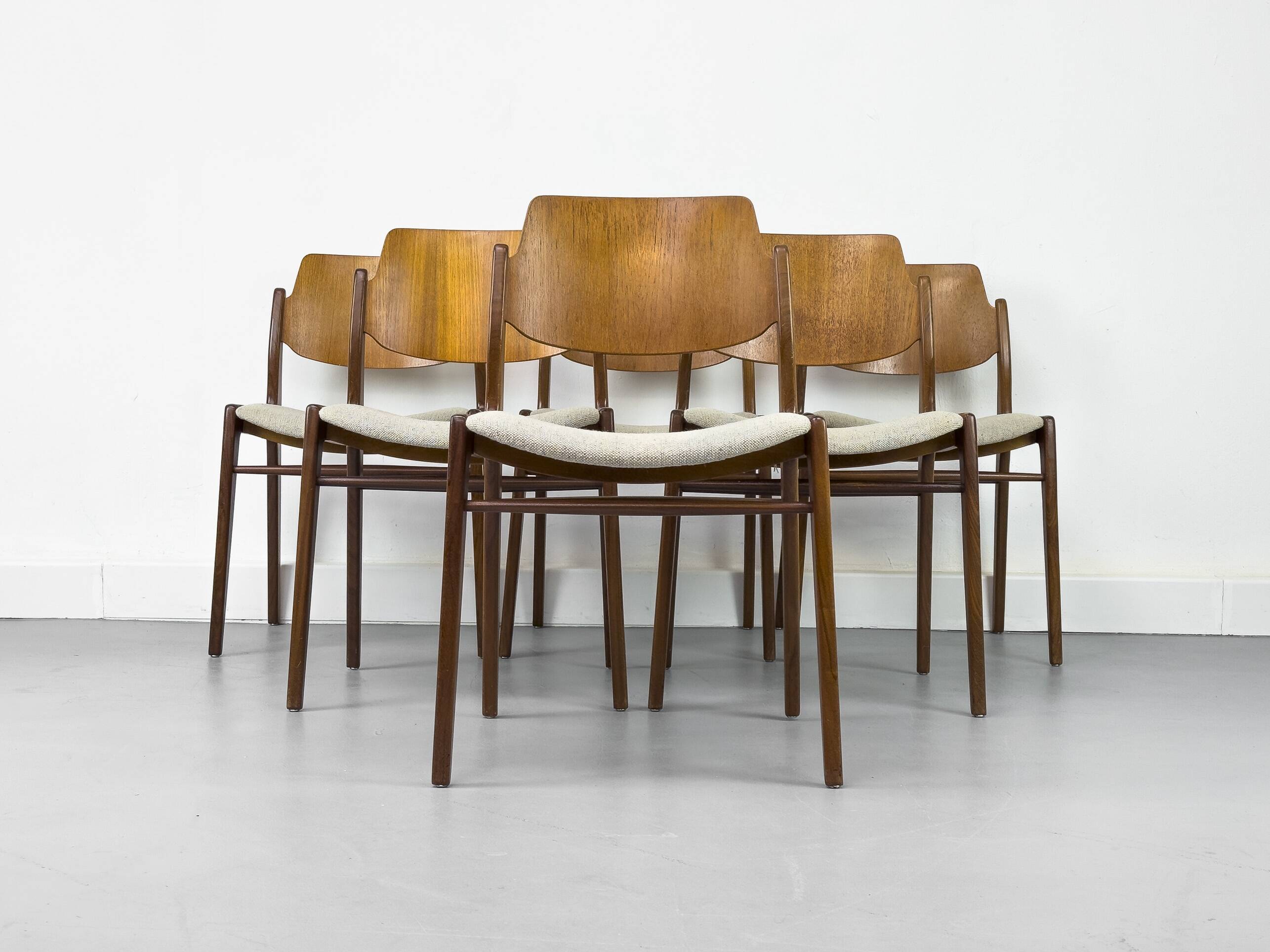 Teak Dining Chairs by Hartmut Lohmeyer for Wilkhahn, 1960s, Set of 6
