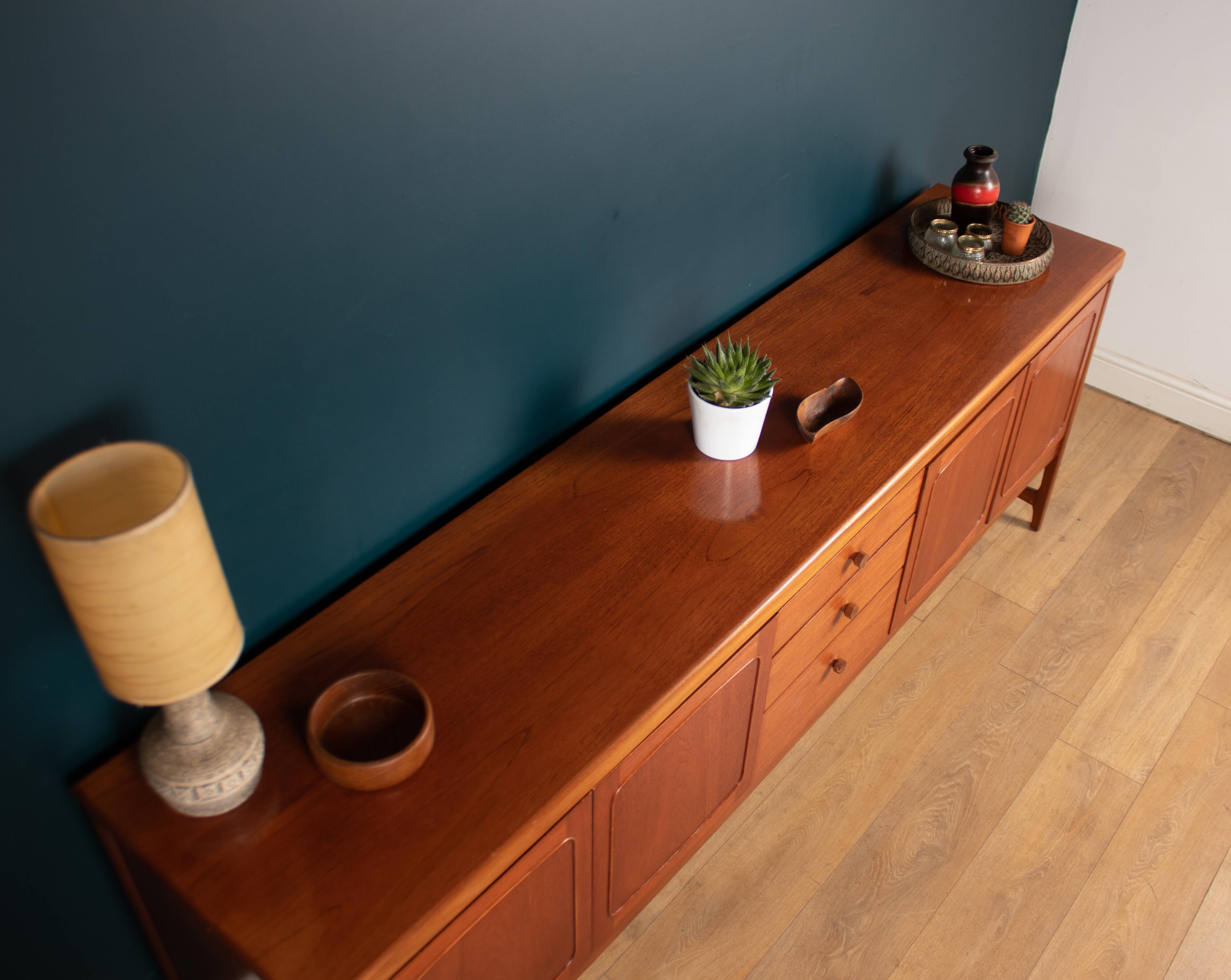Retro Teak 1960s Nathan Squares Long Mid Century Sideboard