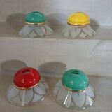 4 Art Deco glass pendant lights