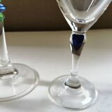 Assorted three crystal foot glasses from Arques