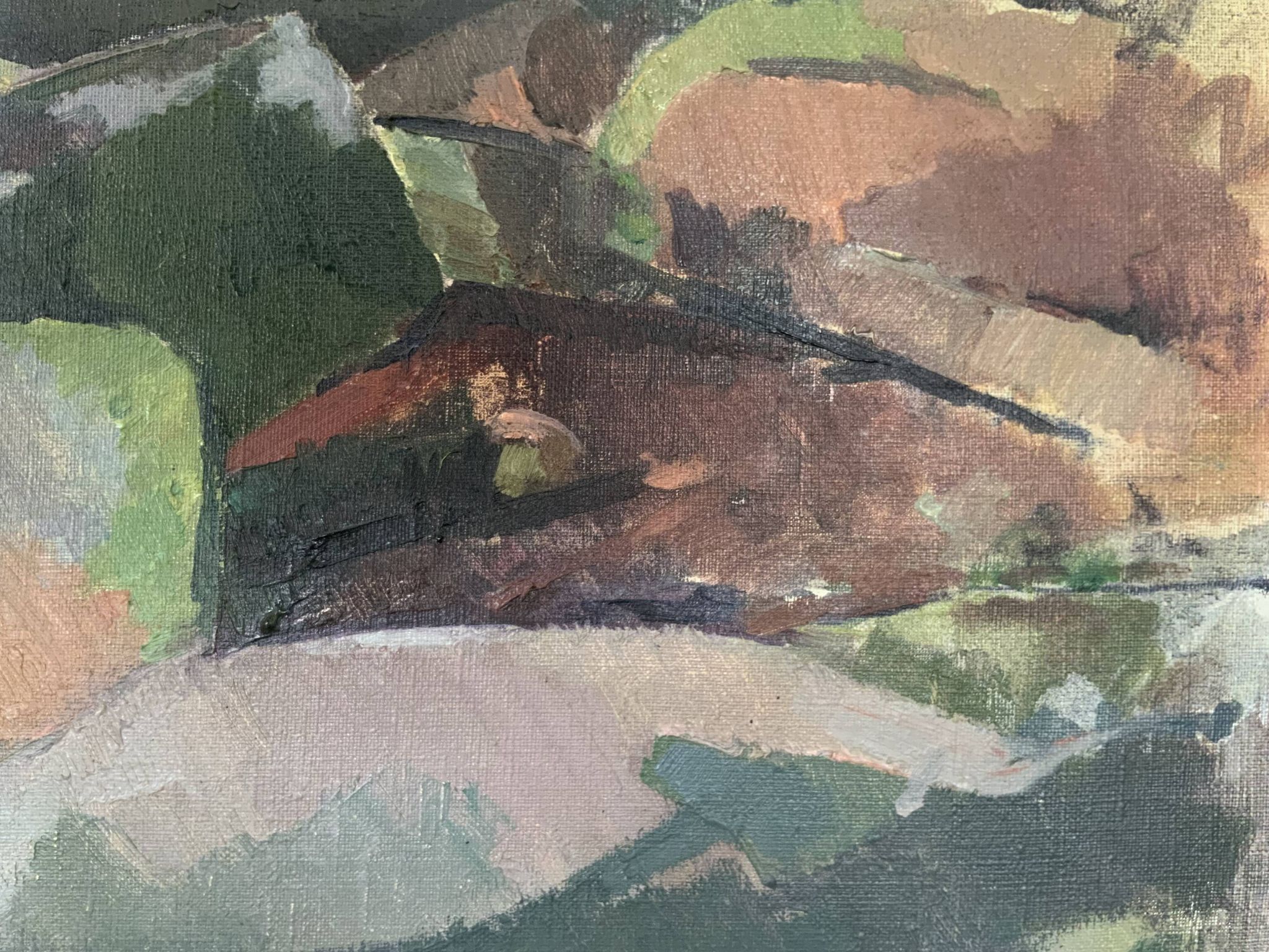 Vintage Oil on Canvas signed Modernist Gustav Adolf Johansson 1972