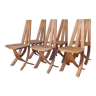 Series of 6 vintage solid elm chairs