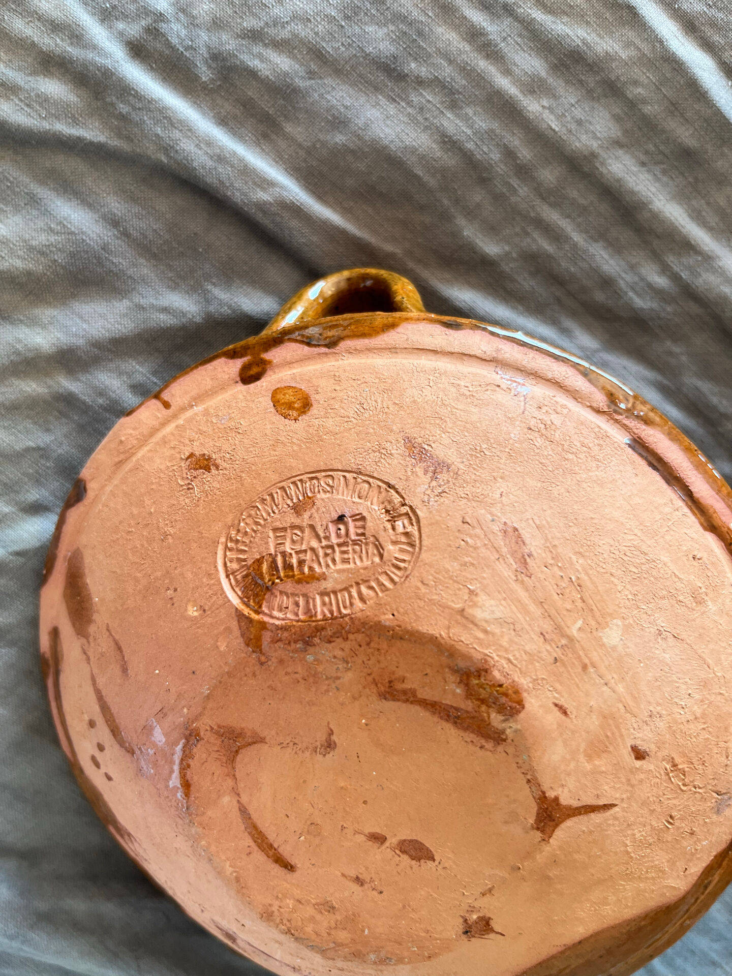 Glazed terracotta dish