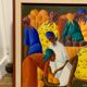 Oil on canvas - Haiti - market scene - signed