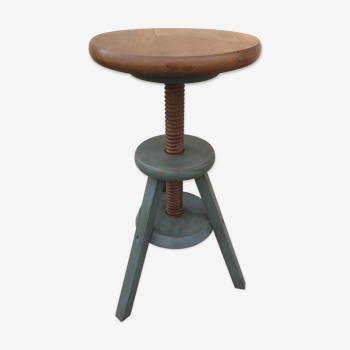 Screw industrial workshop stool patina vintage
