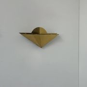 Pair of vintage geometric sconces, brass, France 1970