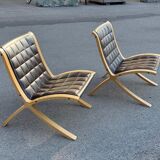 AX chairs attributed to Peter Hvidt & Orla Mölgaard, attributed to Fritz Hasen, 1978, set of 2