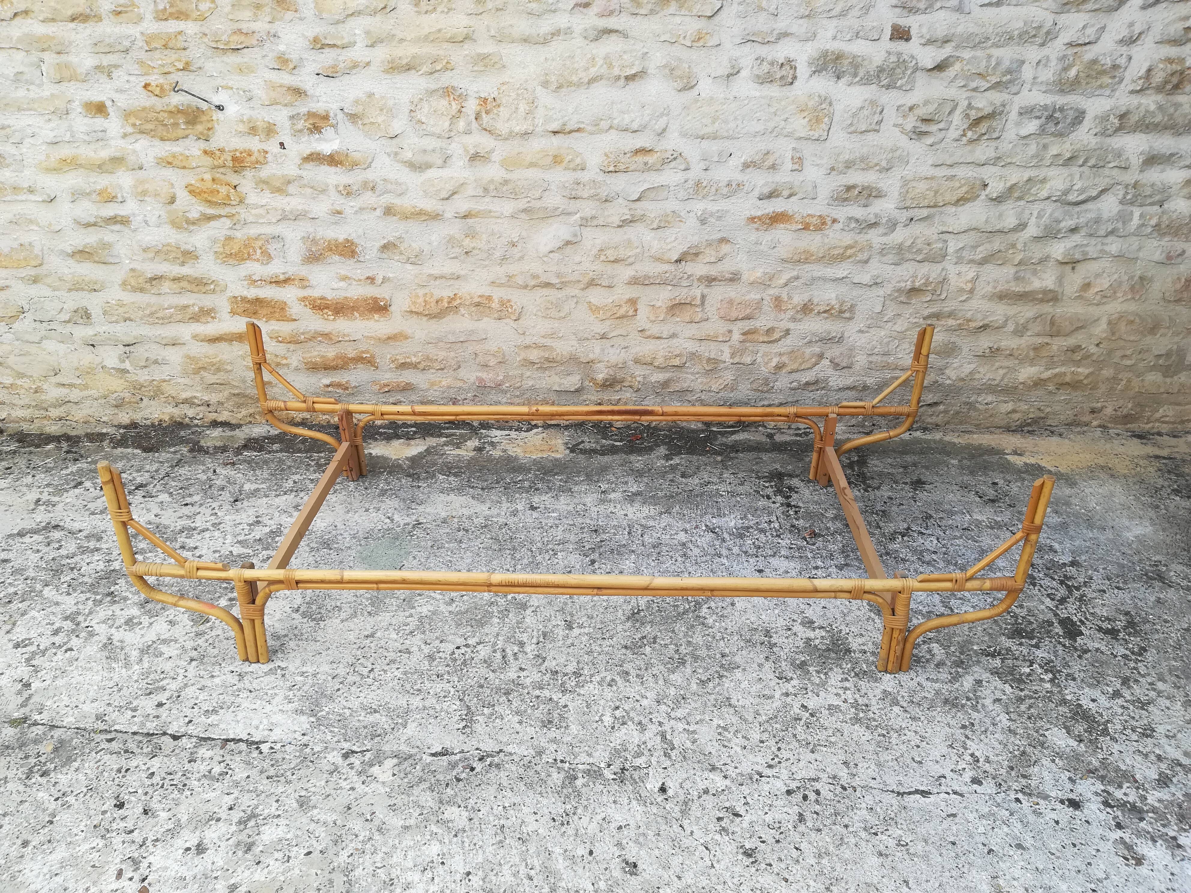 Bamboo and rattan bed