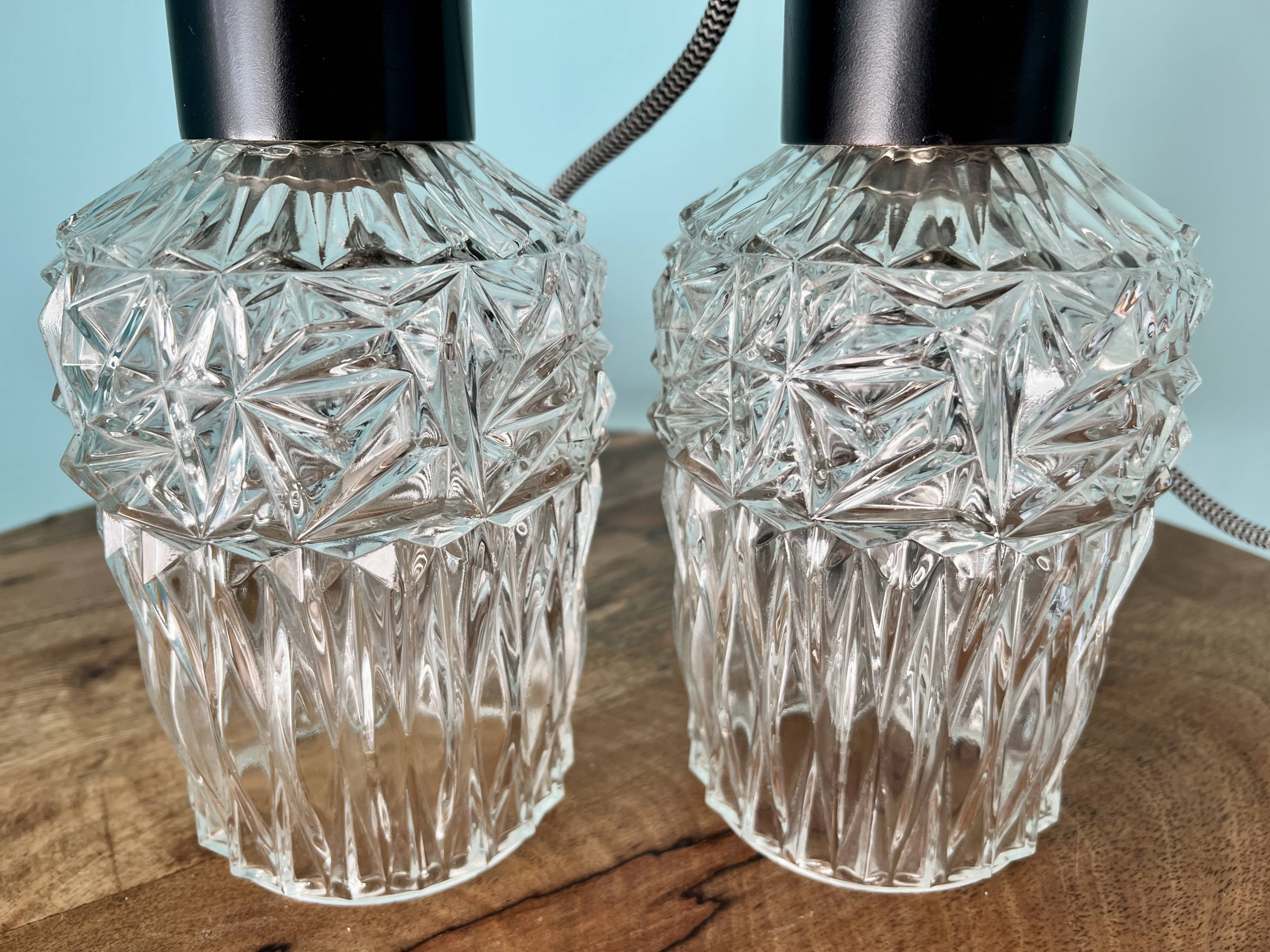 Vintage pendant lamps / art deco lamp shade / 1960's / mid century lamp