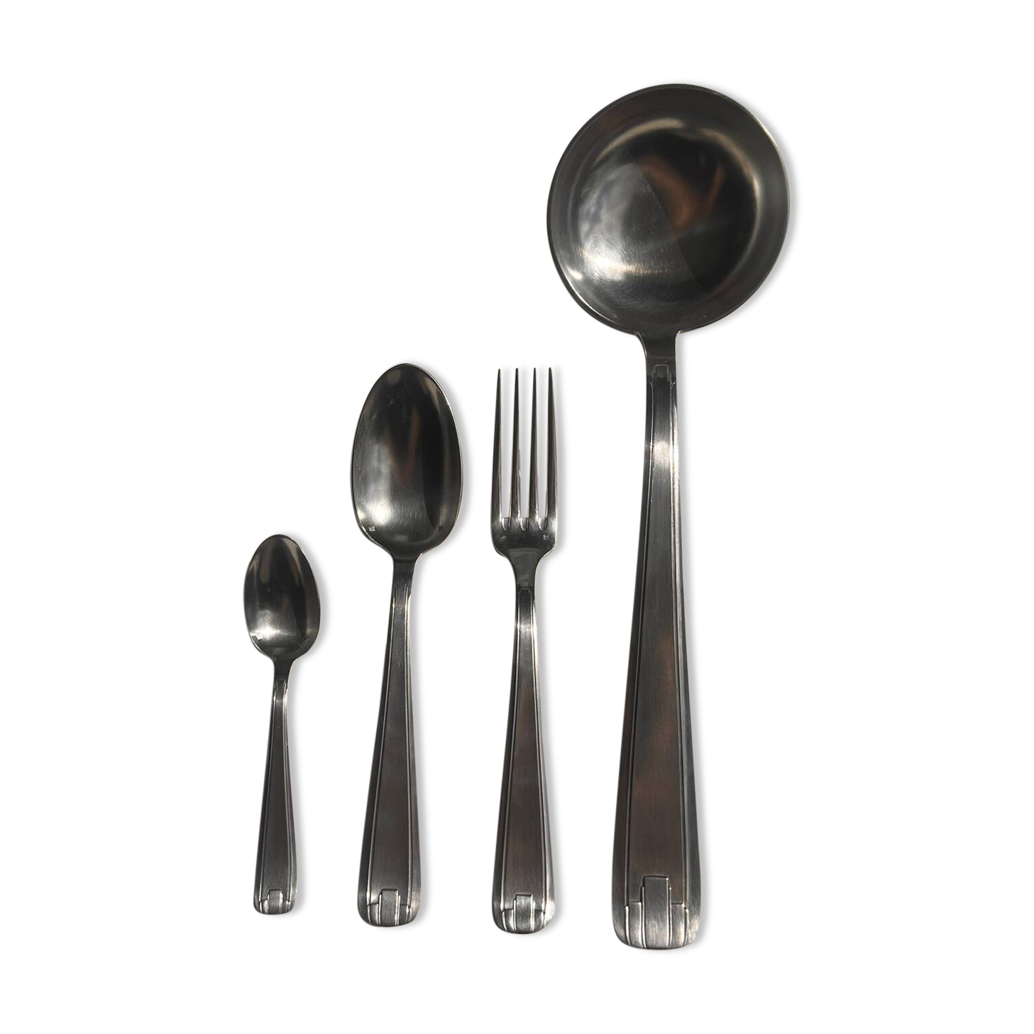 Silver-plated cutlery set by André Blanchet, early 20th century.