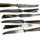 Six knives with steel blades and horn handles, Bonnaud Nancy, early 20th century.