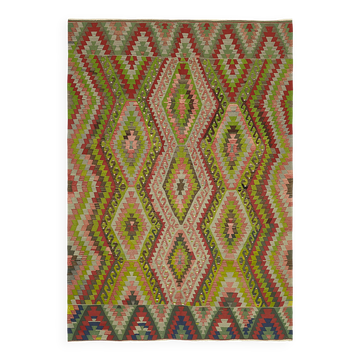 Tapis kilim anatolien vintage fait main turc 204 cm x 286 cm